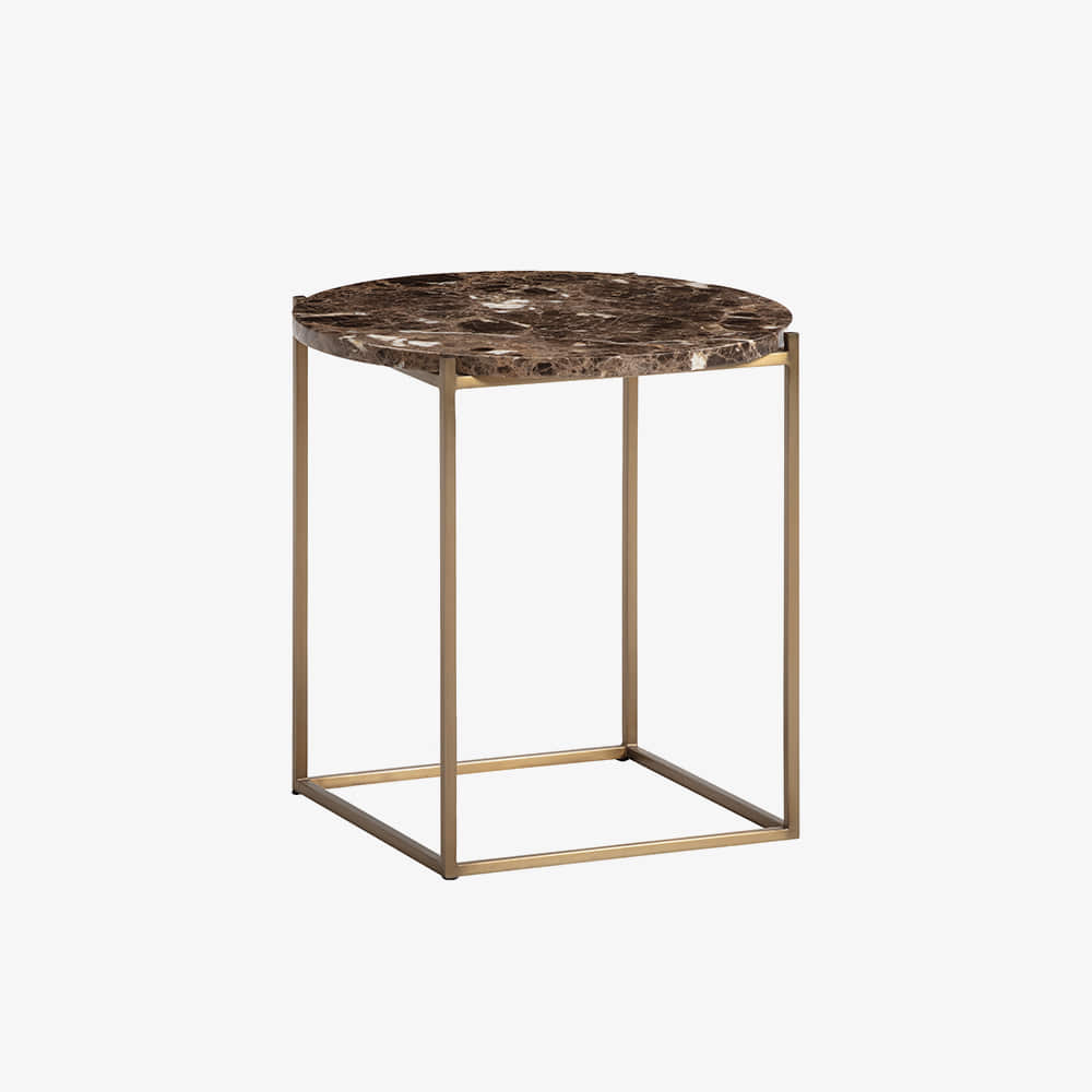 CIRCLE OCCASIONAL TABLE BROWN/BRASS