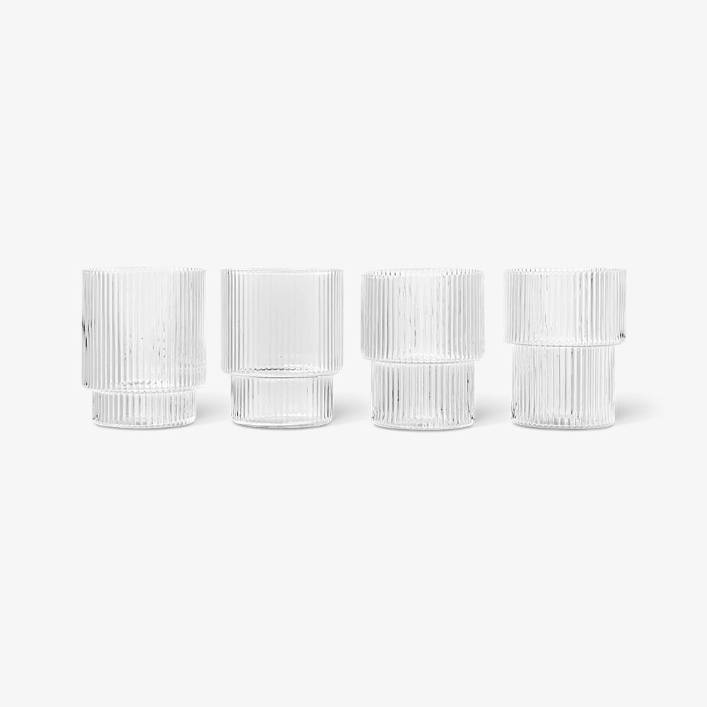 RIPPLE GLASSES (SET OF 4) CLEAR