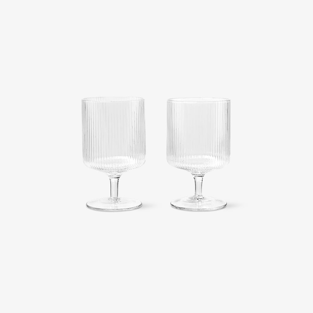 RIPPLE WINE GLASSES (SET OF 2) CLEAR