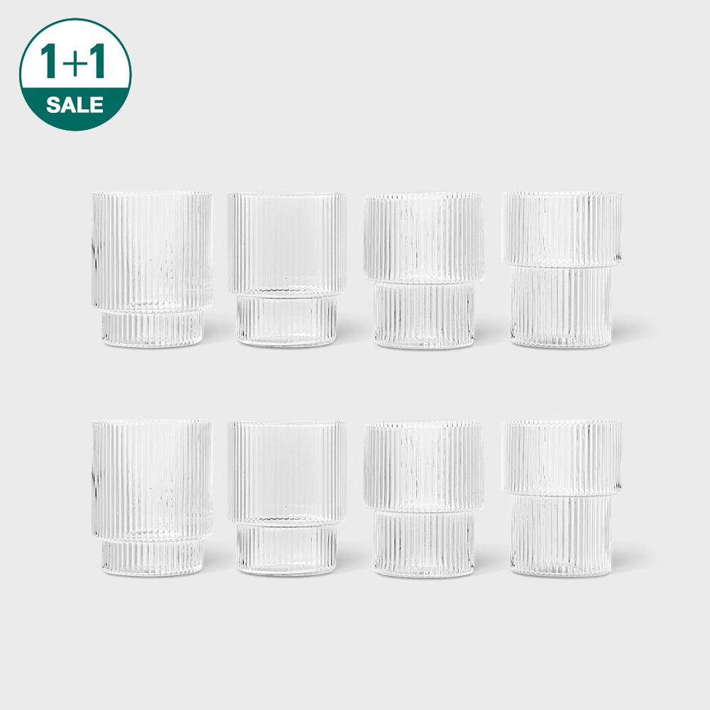 [1+1 SALE] RIPPLE GLASSES (SET OF 4) CLEAR