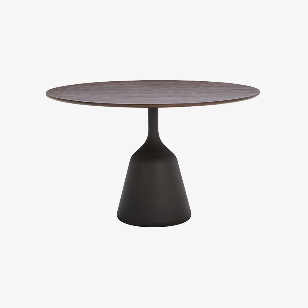 COIN DINING TABLE Ø 120 BROWN OAK/BROWN