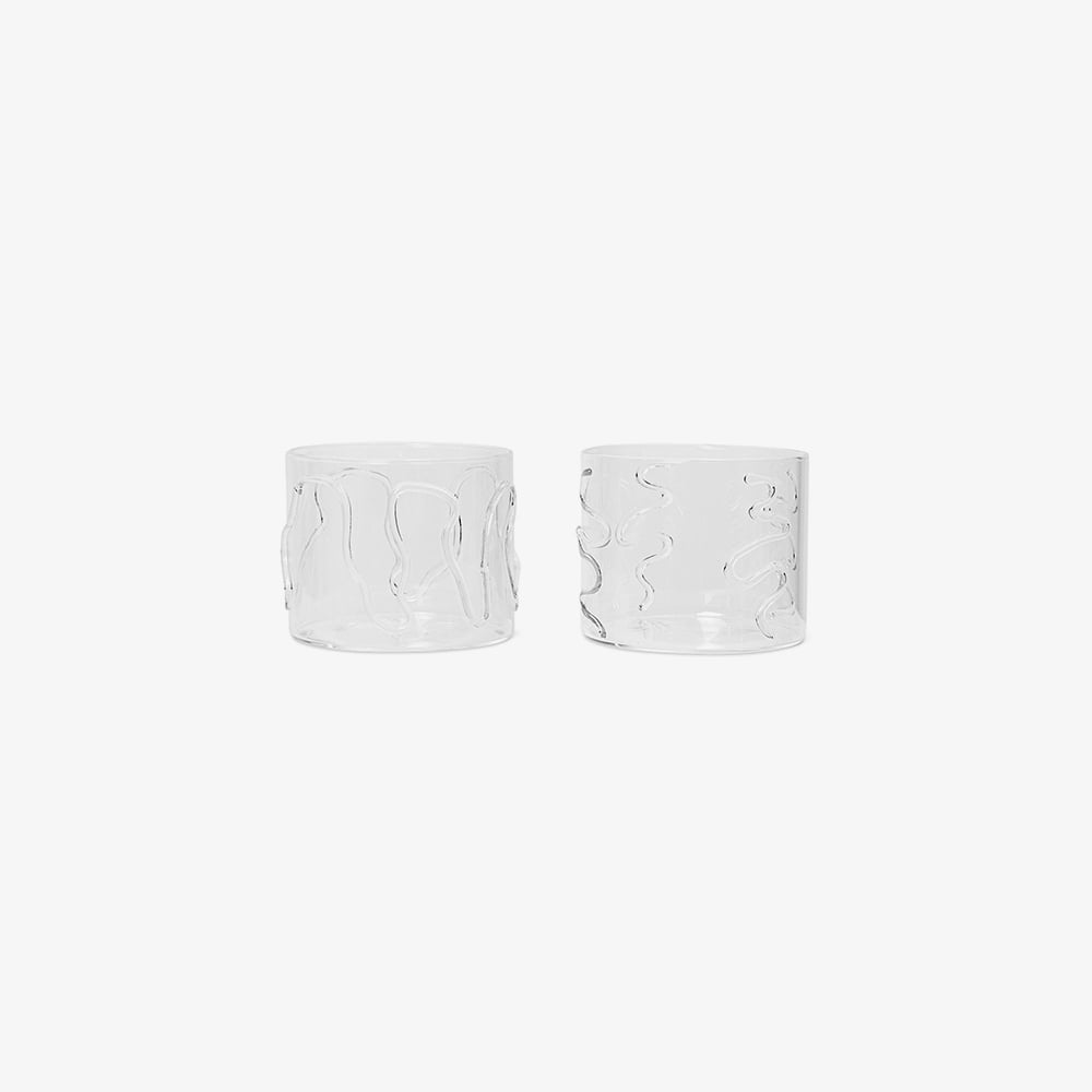 DOODLE GLASSES LOW (SET OF 2) CLEAR