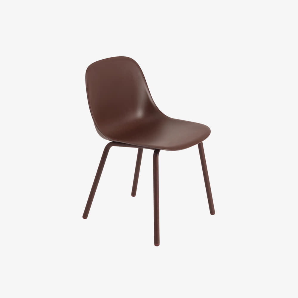 FIBER OUTDOOR SIDE CHAIR BROWN RED