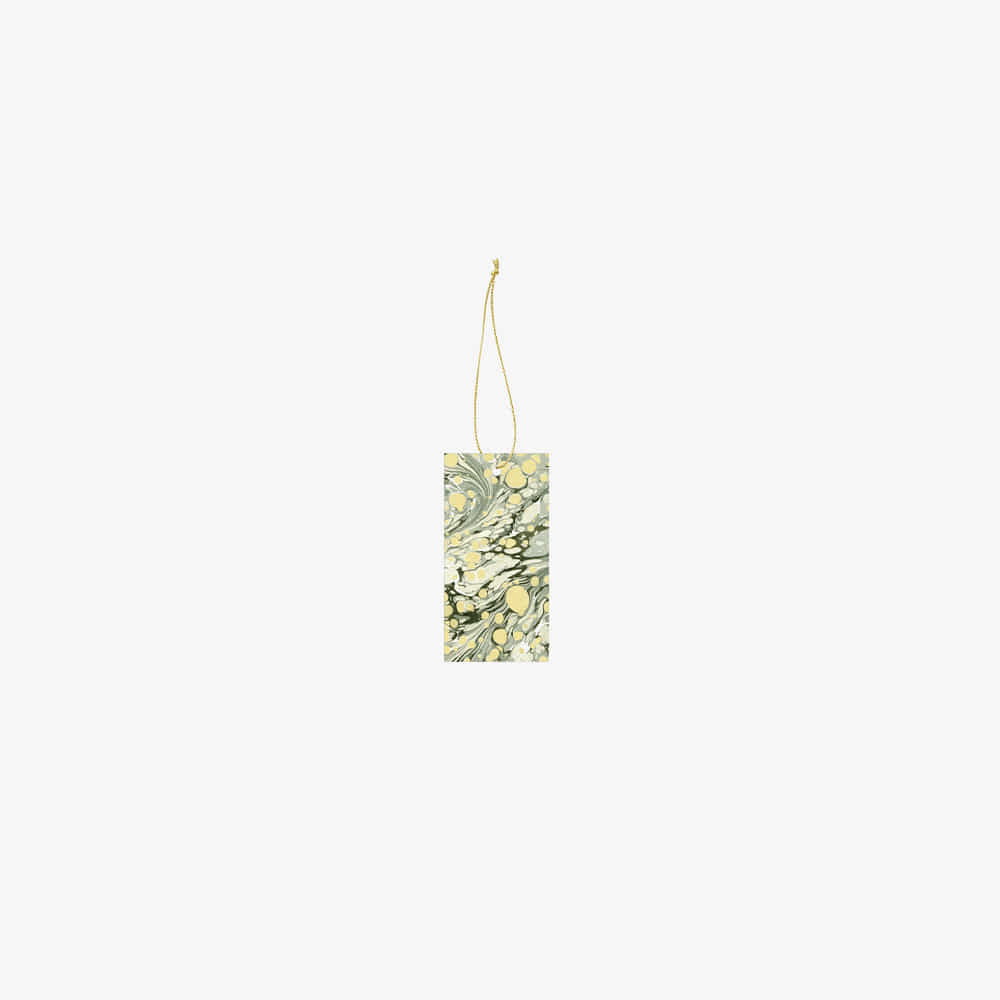 MARBLING GIFT TAGS GREEN