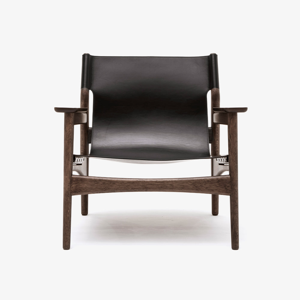 N-LC02 CHAIR LAETHER/SMOKED OAK