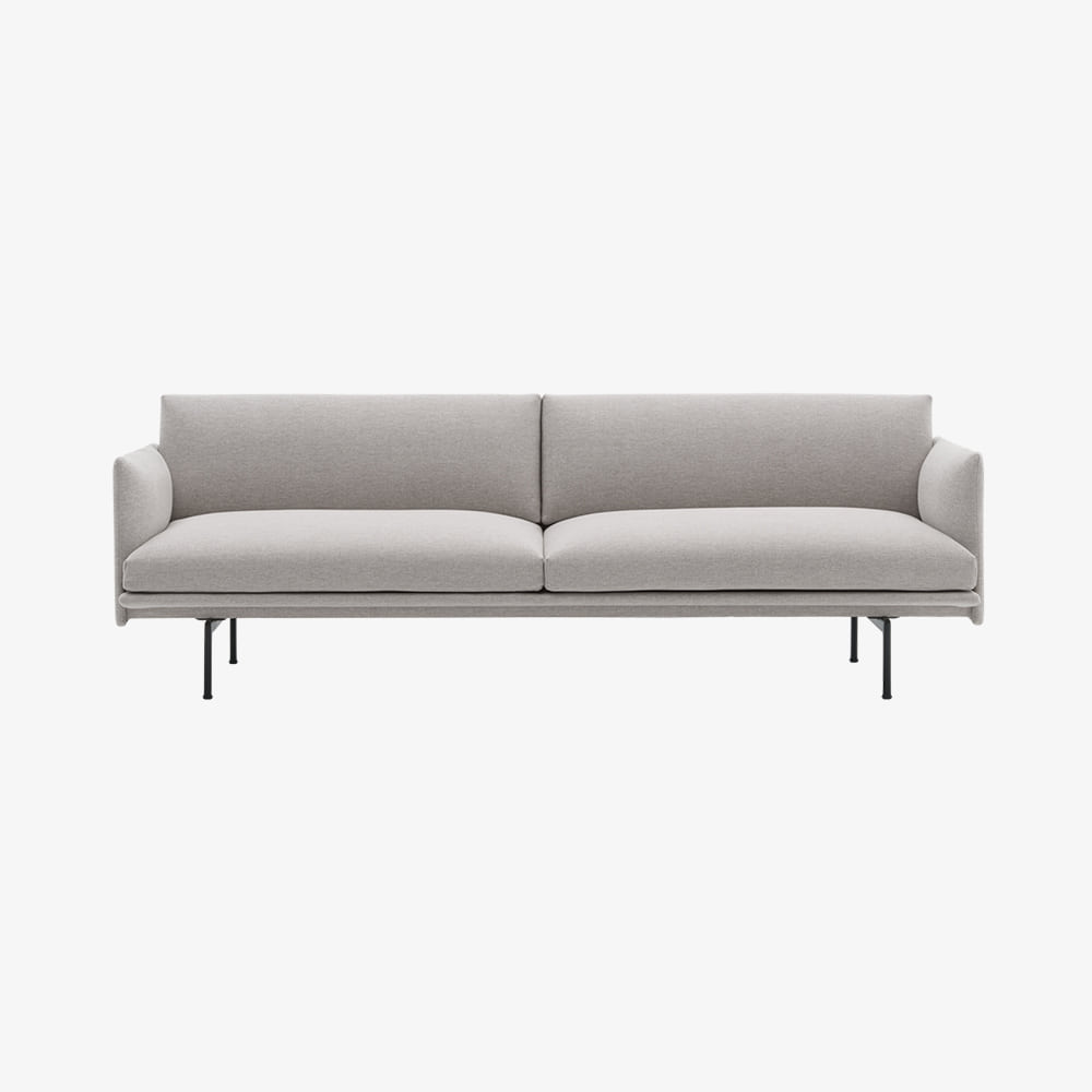 OUTLINE SOFA 3-SEATER CLAY 12/BLACK