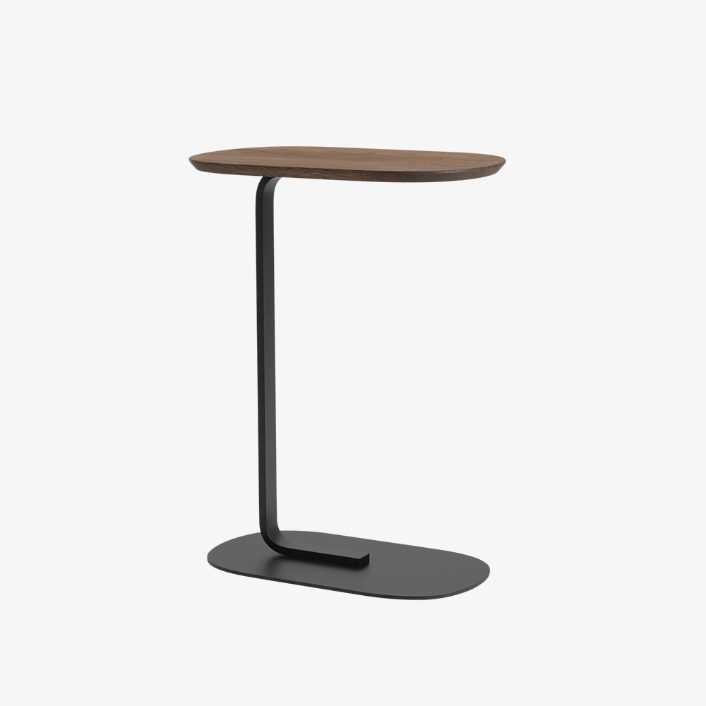 RELATE SIDE TABLE 73.5 SOLID SMOKED OAK/BLACK