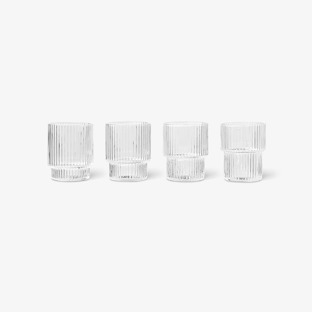 RIPPLE SMALL GLASSES (SET OF 4) CLEAR