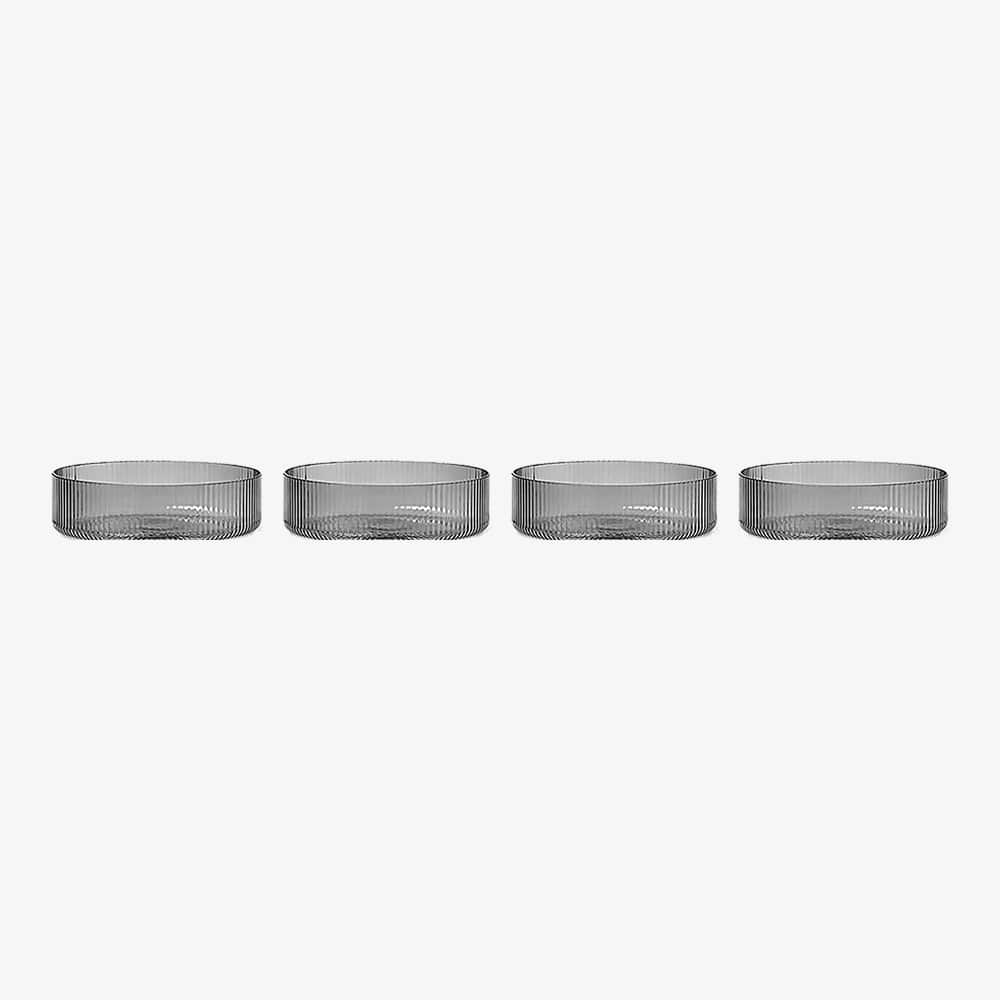 RIPPLE SERVING BOWL (SET OF 4) SMOKED GERY
