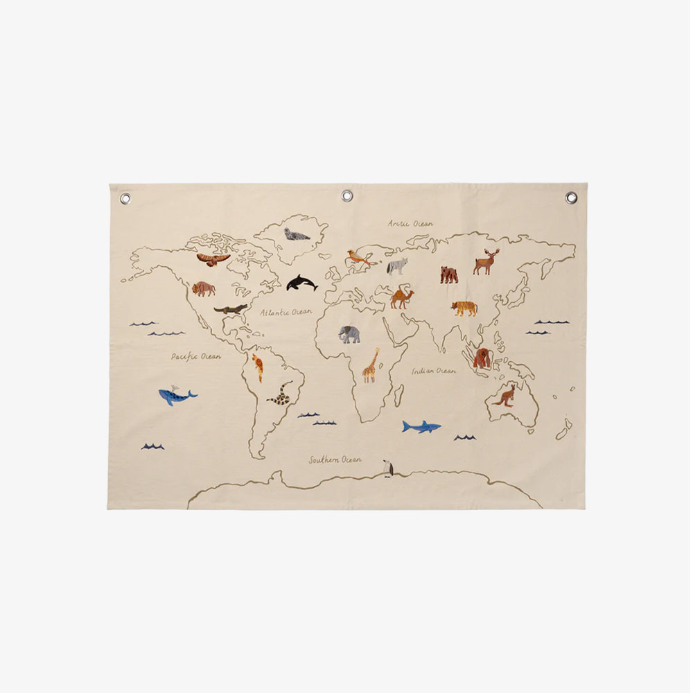 THE WORLD TEXTILE MAP OFF WHITE