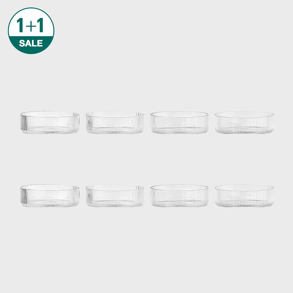 [1+1 SALE] RIPPLE SERVING BOWL (SET OF 4) CLEAR